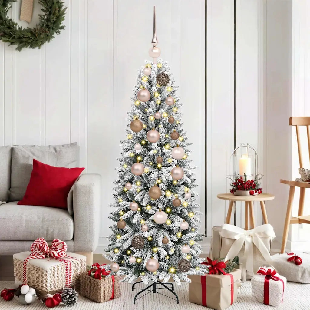 Albero di Natale | Decorazioni natalizie artificiale con 150 LED Bianco 120 cm