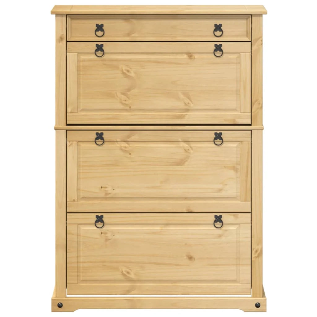 Scarpiera mobile contenitore per scarpe mobile per ingresso/corridoio/soggiorno Corona 99 x 32 x 138 cm legno di pino massiccio marrone 02_0021748