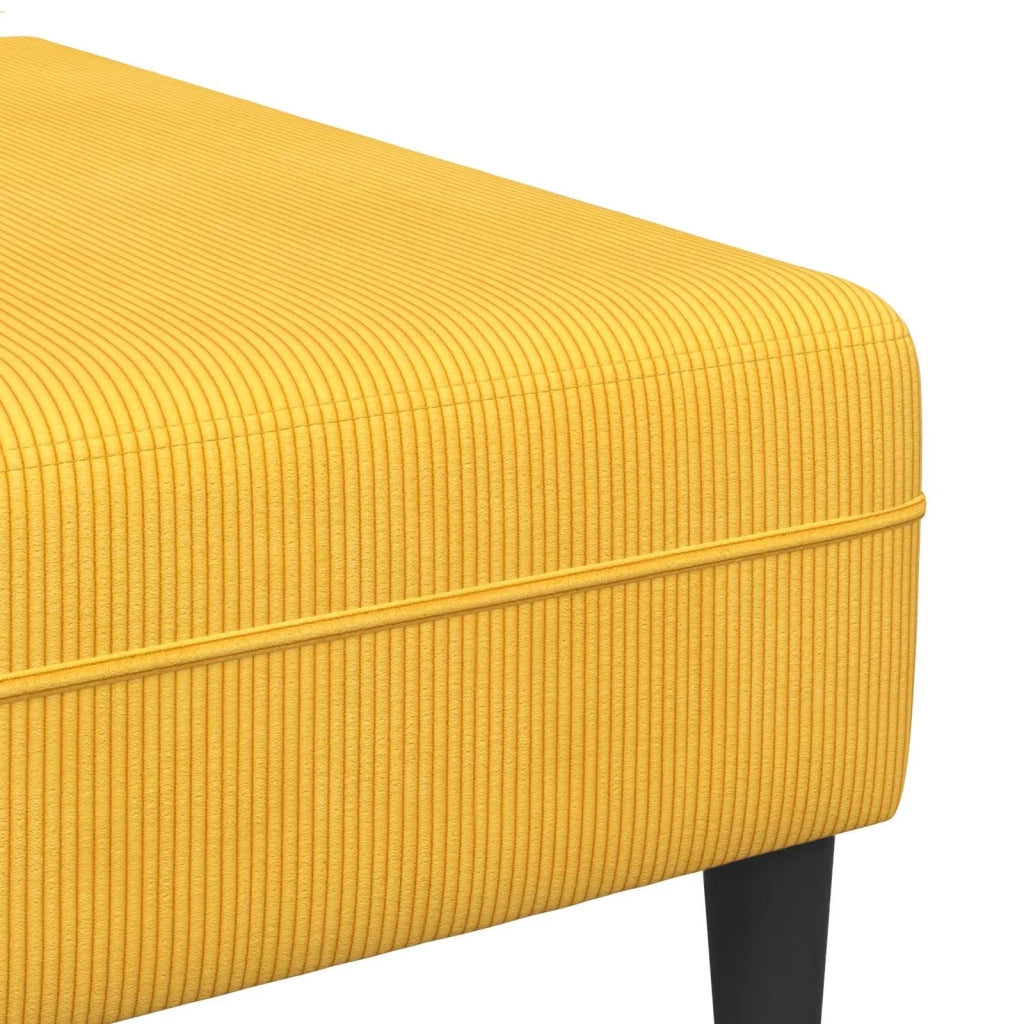 Divano Giallo Chiaro 250 x 188 x 76 cm Tessuto in Cords 3335137