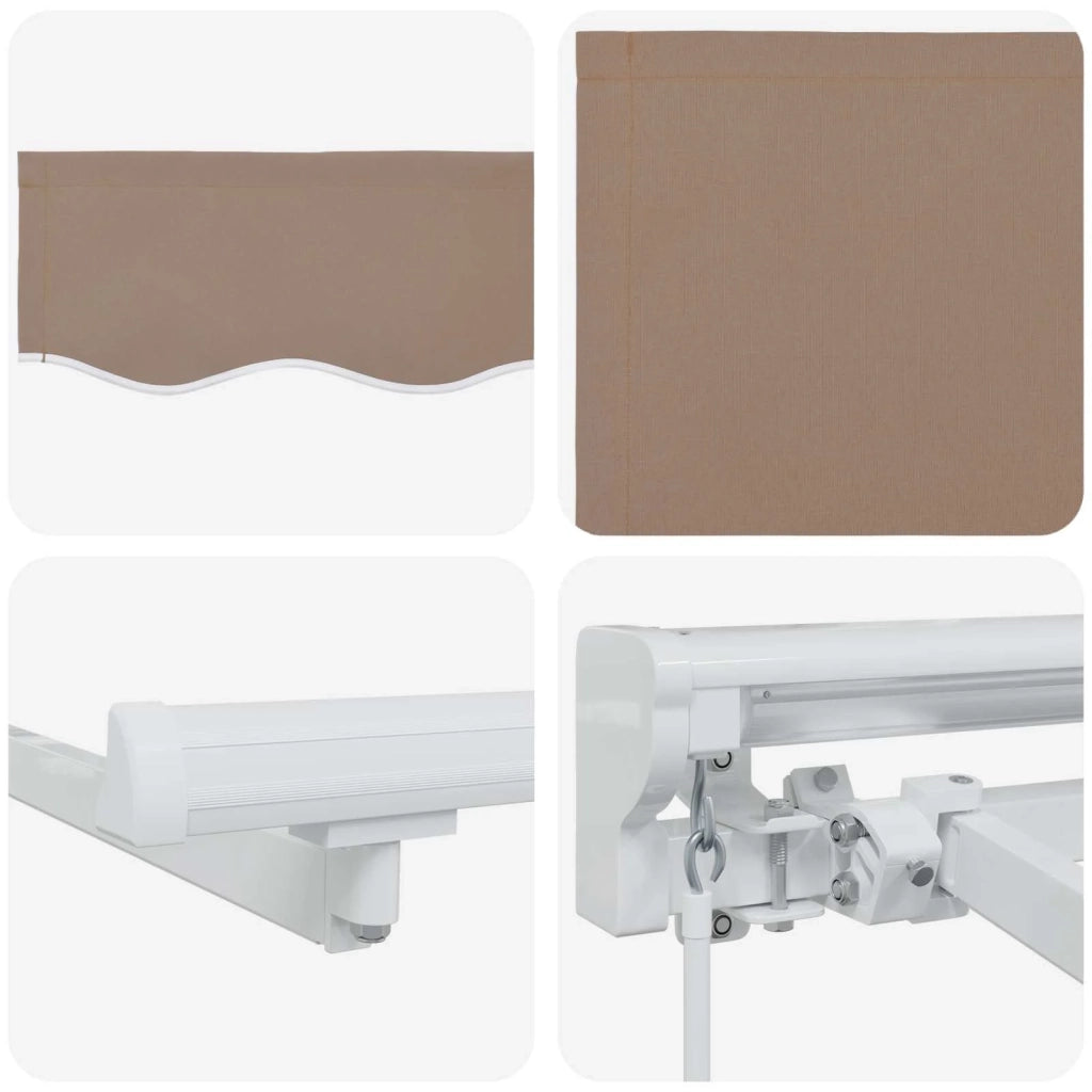 Cornice per Tenda Manuale con LED Tortora 4,5 × 3 m 3426245