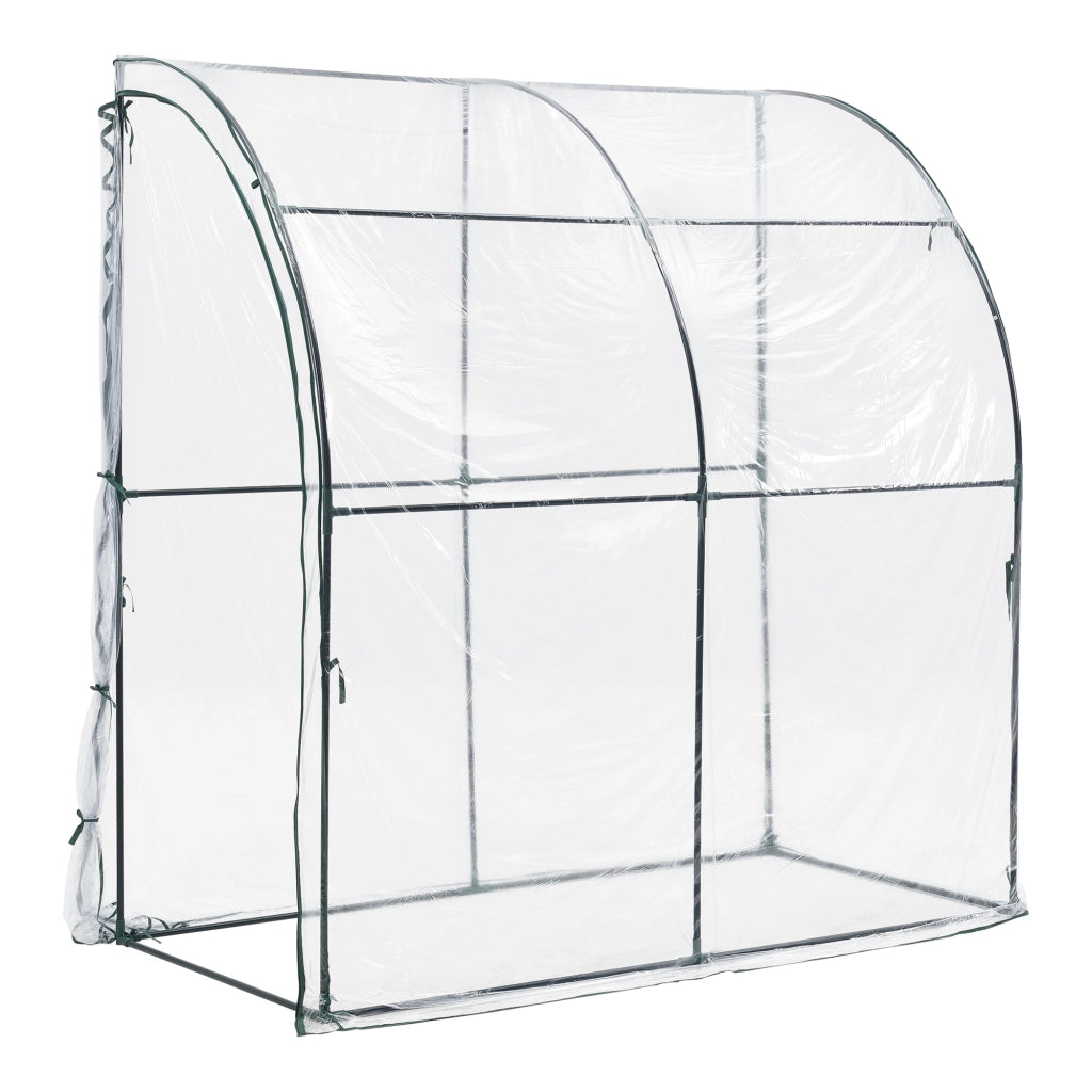 Serra da Giardino Juta Copertura in PVC Trasparente 200x100x215 cm [en.casa]
