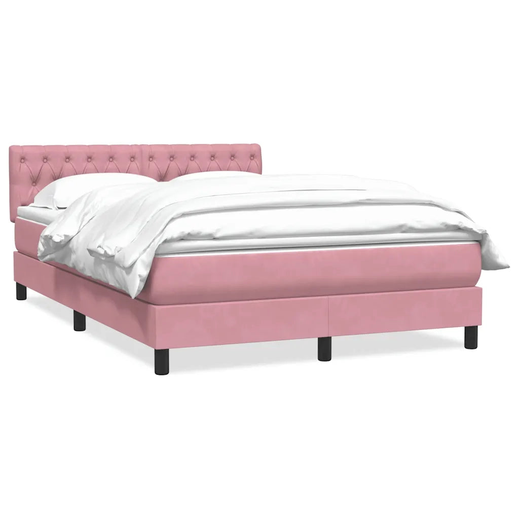 vidaXL Giroletto a Molle con Materasso Rosa 160x210 cm in Velluto