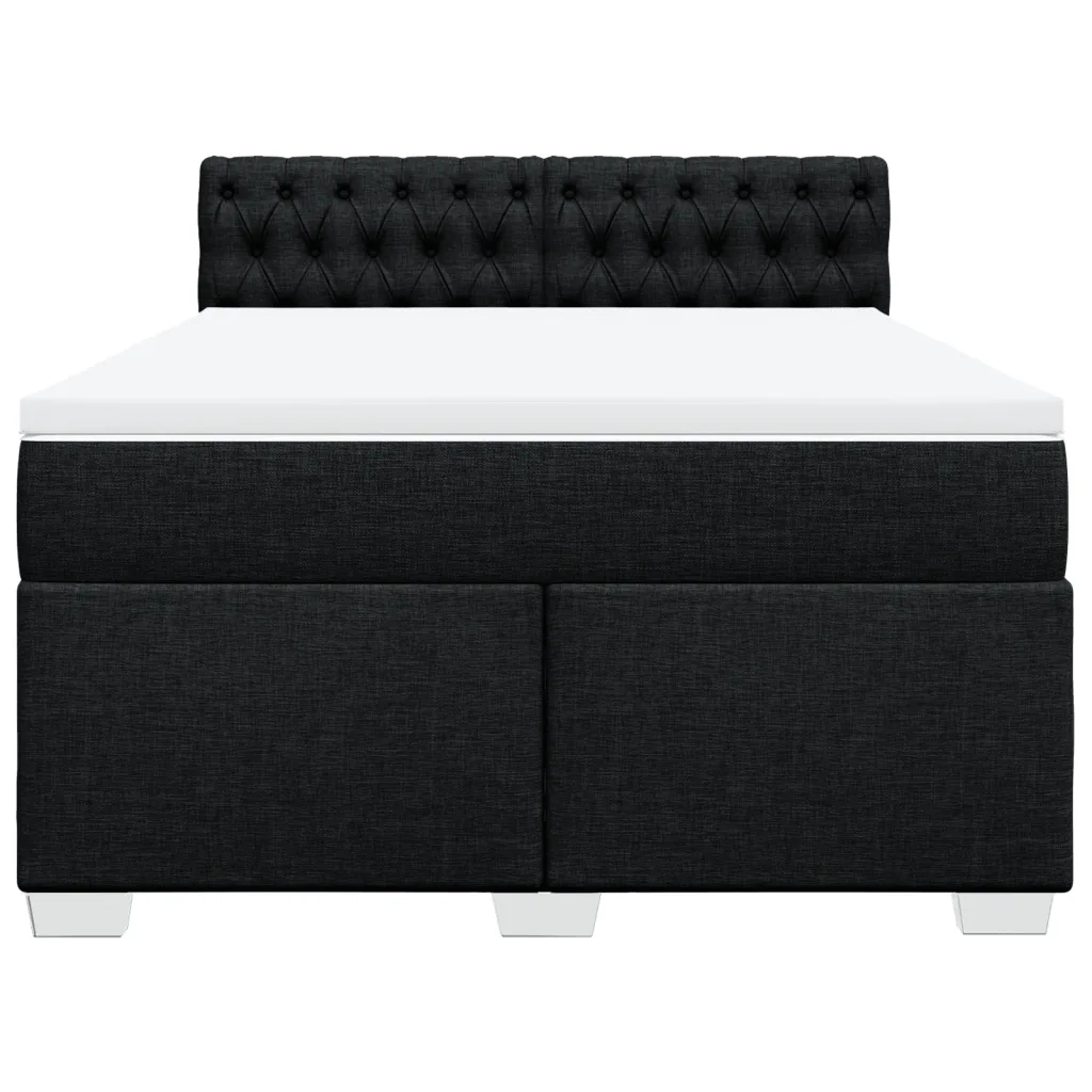 vidaXL Giroletto a Molle con Materasso Nero 140x200 cm in Tessuto