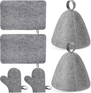 Set di 6 cappelli da sauna a forma di cappello con maniglie - in feltro - adempiendo - regalo per gli amanti della sauna.