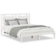 Letto matrimoniale | Letto per adulti | Giroletto Extra Lungo senza Materasso Bianco 160x220cm Massello