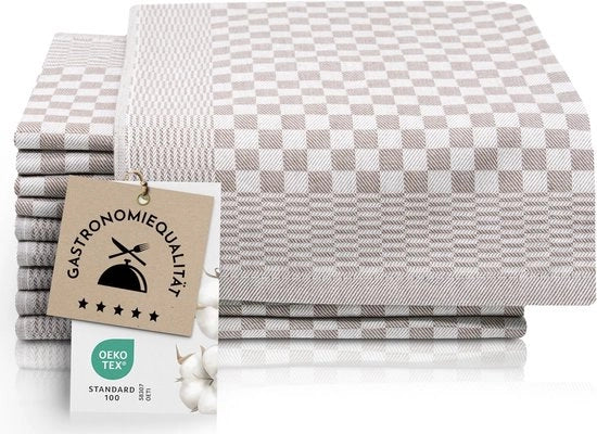 Set di 10 Asciugamani per Tavolo - Cotone, 46 x 70 cm, Superassorbente, Duraturo e Lavabile fino a 60°C, Pelle di Cervo Rugginata, Qualità da Ristorante