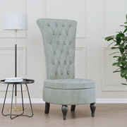 Sedia Schienale Alto Design con Bottoni Velluto Grigio Chiarocod mxl 79983