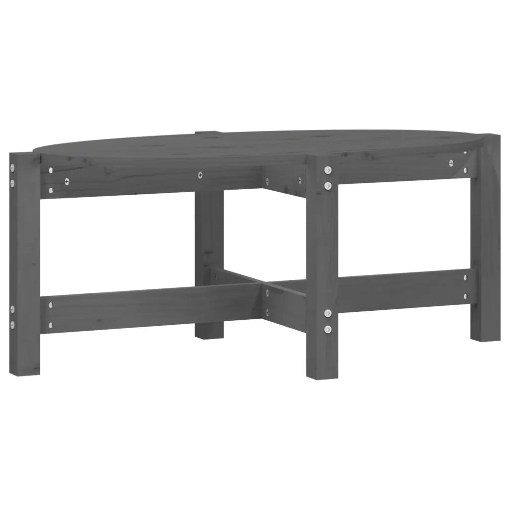 Tavolino da Salotto Grigio 87x48x35cm in Legno Massello di Pino cod mxl 6751
