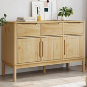 Credenza-Buffet-Armadio da cucina FLORO Marrone Cera 114x43x74 cm in Legno di Pino