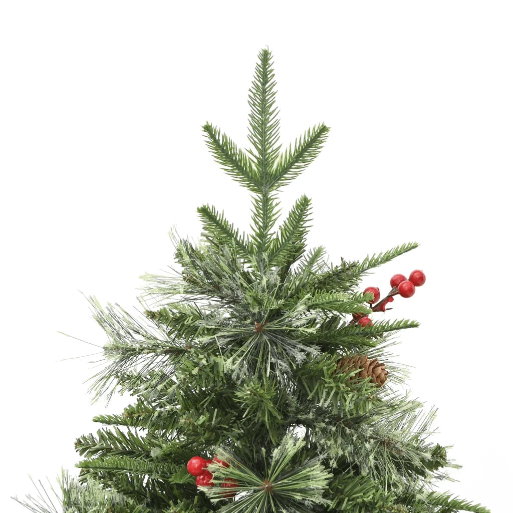 Albero di Natale Preilluminato con Pigne Verde 120 cm PVC e PE 344287