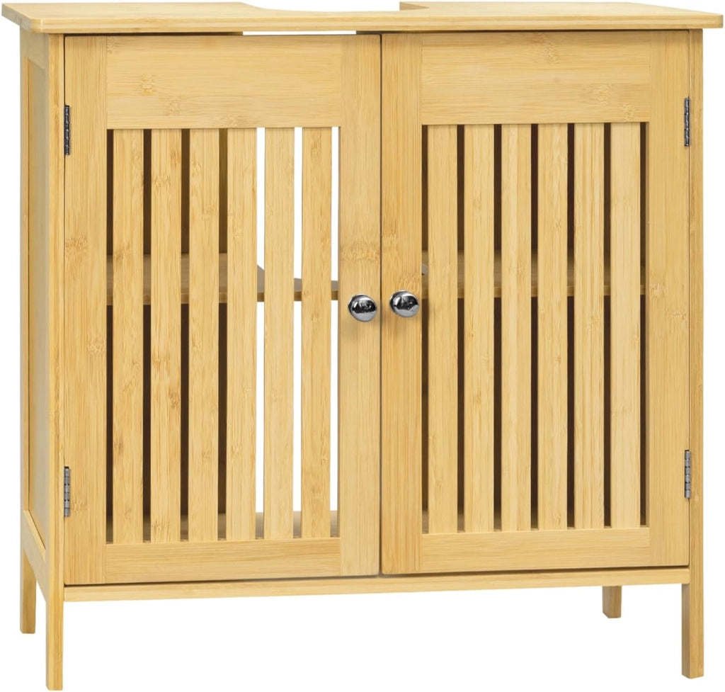 Set di mobili da bagno con armadietto a specchio, per bagno, in bambù