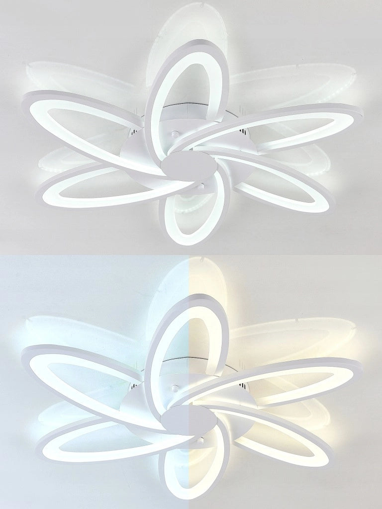 Plafoniera LED fiore bianca 6 luci telecomando Vargo