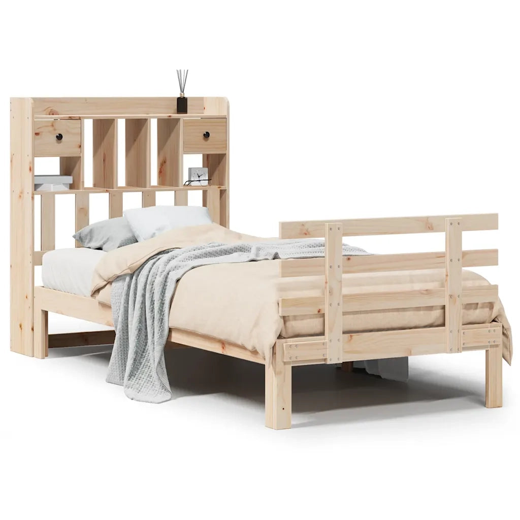 vidaXL Letto Libreria senza Materasso 100x200 cm in Legno di Pino