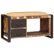 Panchina da archiviazione Multicolore 80x35x40 cm Legno solido di recupero
