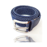Trade Shop - Cinta Cintura Donna Uomo Intrecciata Blu Bianca Glamour Fashion Alla Moda -
