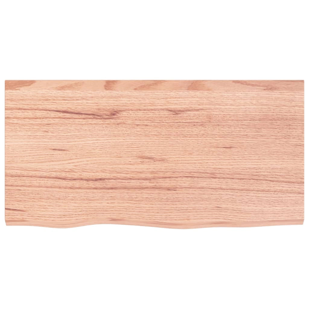 Piano Bagno Marrone 80x40x(2-6) cm Legno Massello Trattatocod mxl 122378