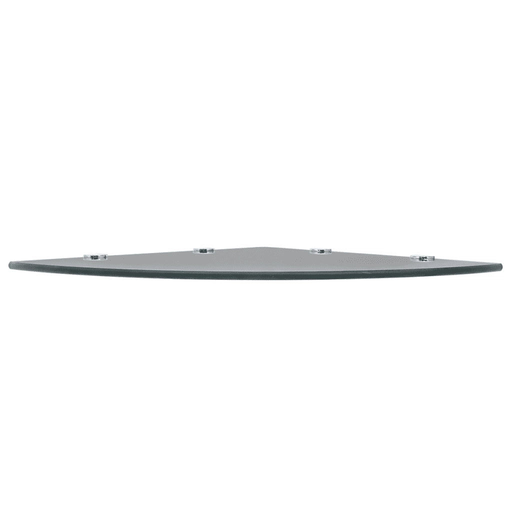 Mensola | Ripiano | Scaffale Angolare con Supporti Cromati Vetro Nero 45x45 cm