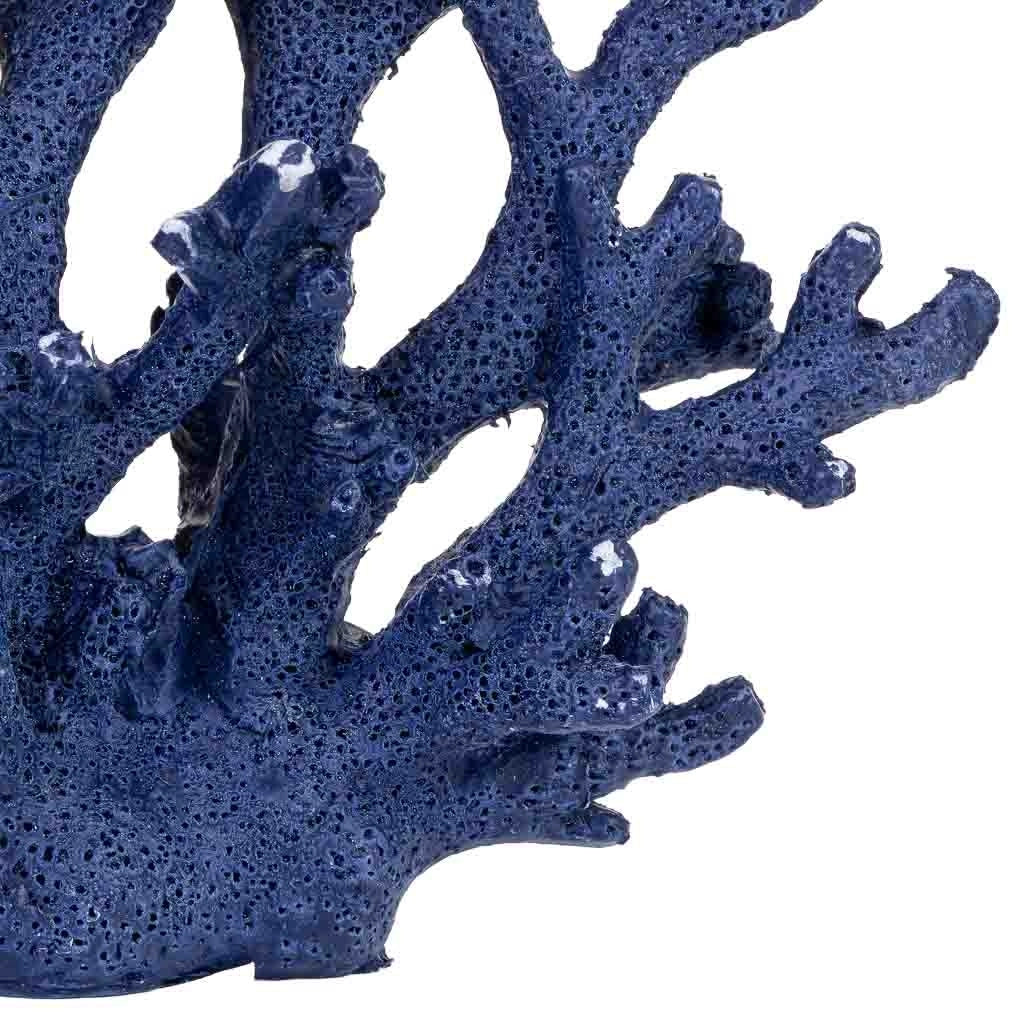 Statuina decorativa in resina blu a forma di corallo, 18,5x7x12 cm