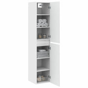 Mobiletto da Bagno | Armadio da bagno a Muro Bianco Lucido 33 x 34,5 x 160 cm