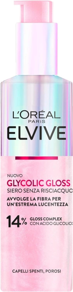 L'ORÉAL PARIS ELVIVE SIERO SENZA RISCIACQUO PER CAPELLI SPENTI E POROSISENZA SOLFATI GLYCOLIC GLOSS 150 ML