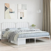 Giroletto con Testiera-Struttura Letto con testiera Metallo Bianco 160x200 cm 801843