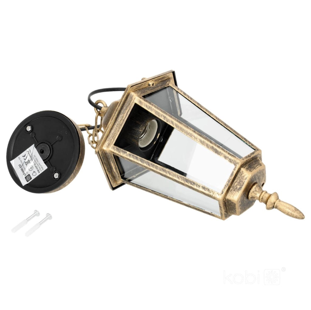 Lampada sospesa esterno oro a catena E27 IP54 Kobi