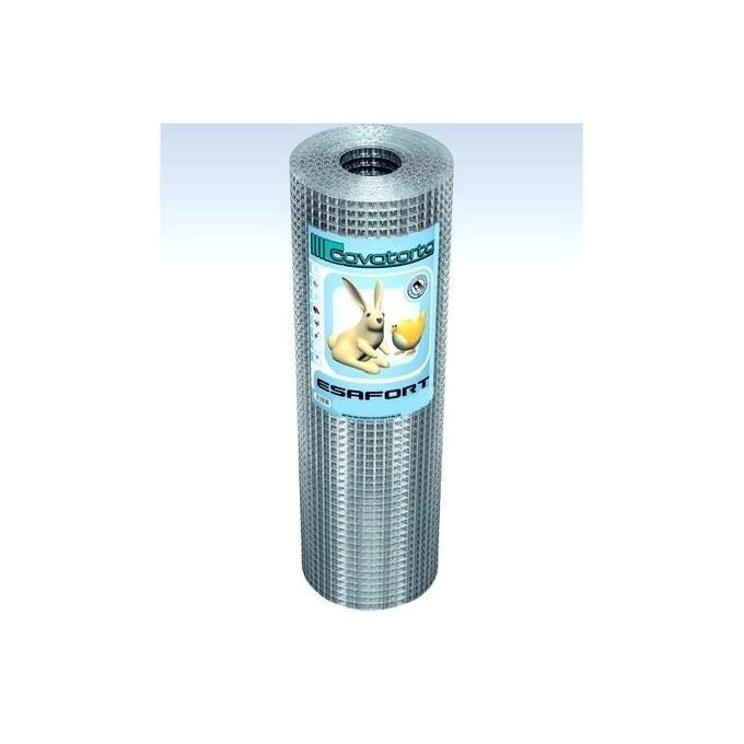 Cavatorta SF28050025B Esafort Rete Elettrosaldata Zincata Dopo La Saldatura Rotolo 25 m Filo 0,65 mm Maglia Quadrata colore Grigio
