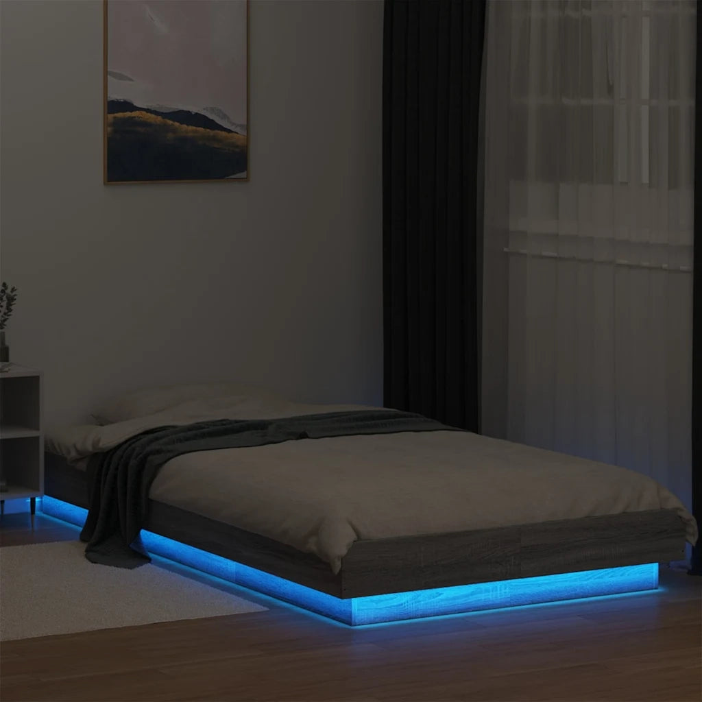 Giroletto Luci LED Grigio Sonoma 75x190 cm in Legno Multistrato 3281159