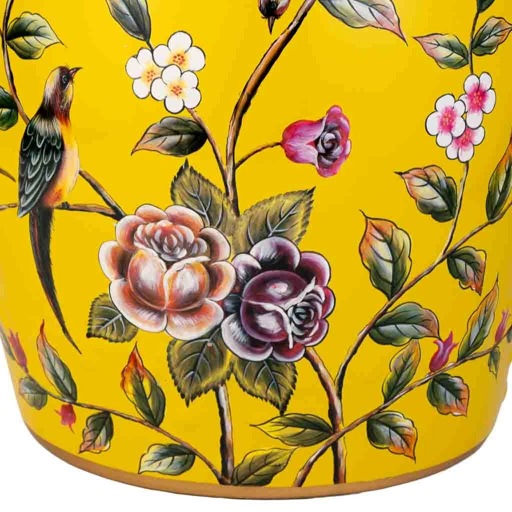 Sgabello in ceramica giallo D33x44,5