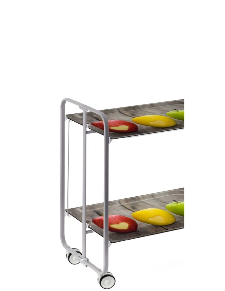 Carrello da cucina pieghevole grigio con ruote BAUHAUS 2 ripiani