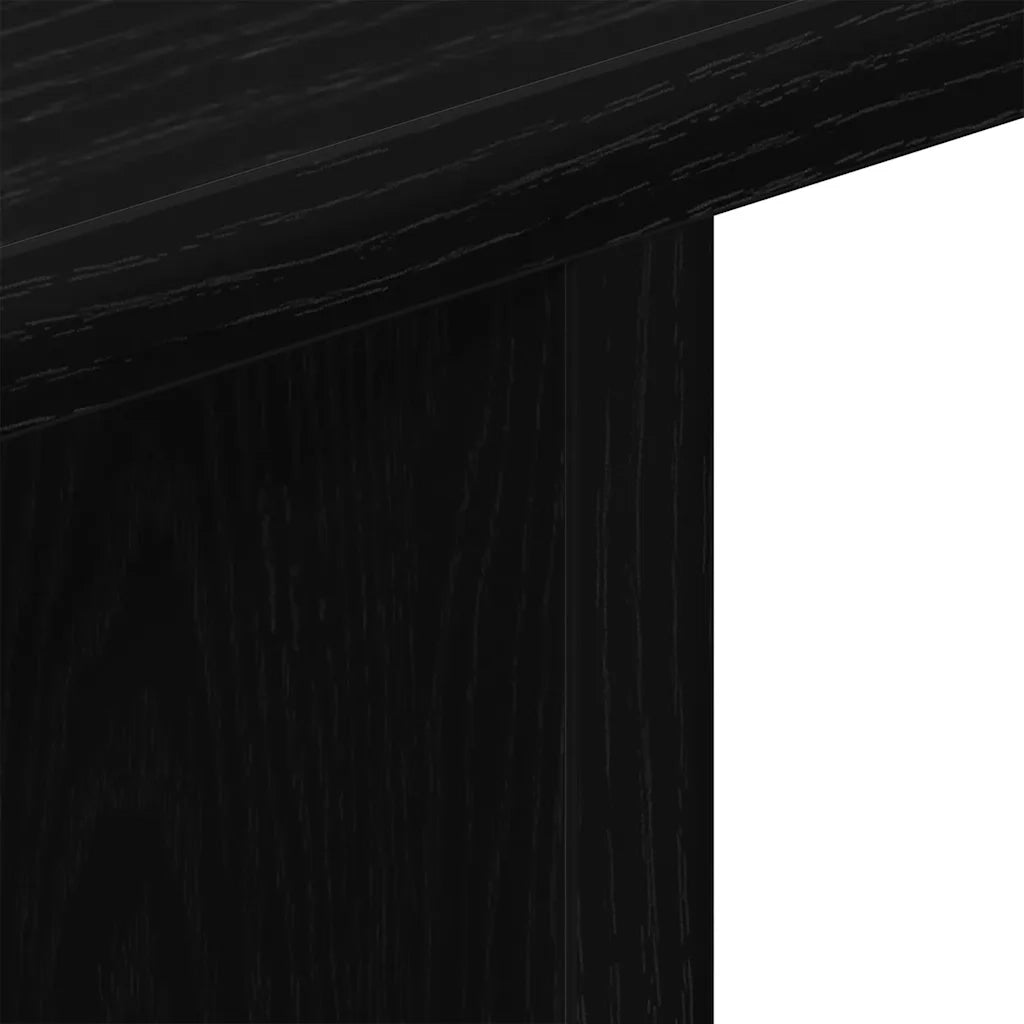 Mobile TV Ruote Rovere Nero 80x40x45cm Legno Multistrato 862404