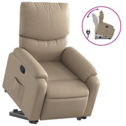 Poltrona | Sedia Relax Alzapersona Reclinabile Cappuccino in Similpelle