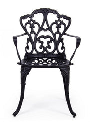 Set di 2 Sedie con Braccioli da Giardino in Alluminio Pressofuso Stile Vittoriano - CLASSIC