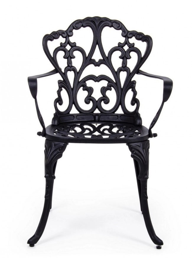 Set di 2 Sedie con Braccioli da Giardino in Alluminio Pressofuso Stile Vittoriano - CLASSIC