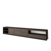 Mobile TV Soggiorno, 310x50x37 cm, Per TV fino a 80", Mobile Soggiorno, Rovere scuro e Nero