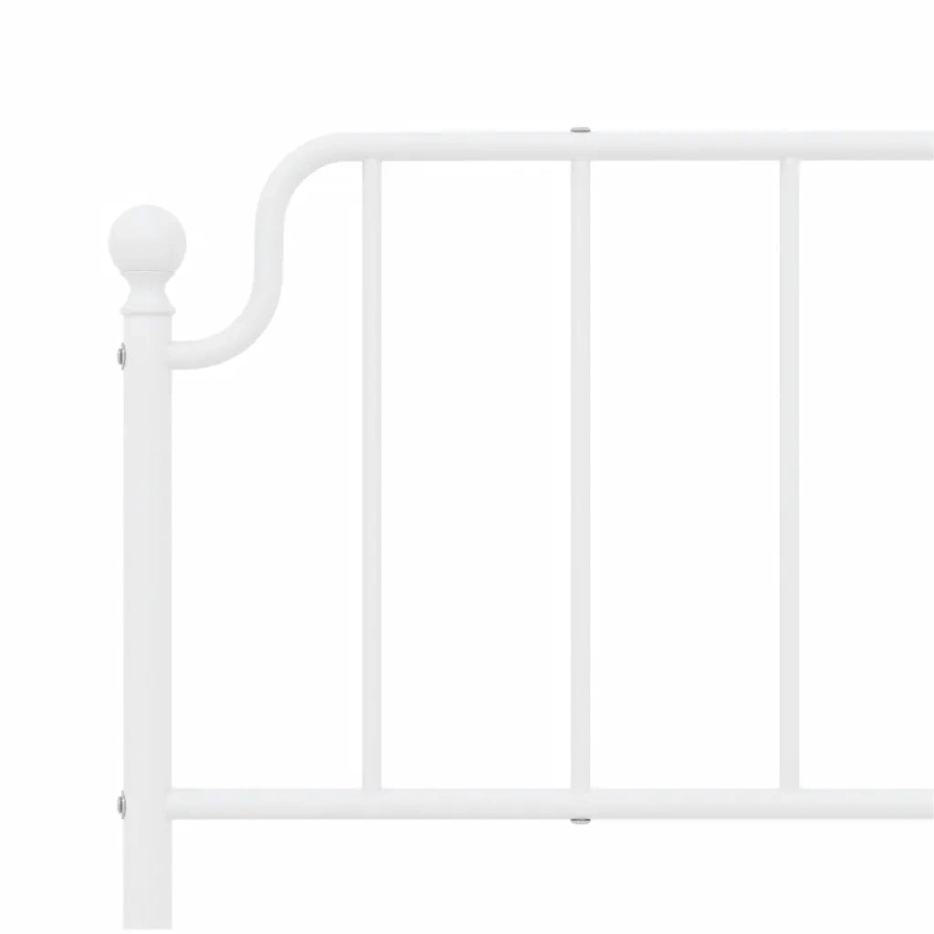 Giroletto con Testiera-Struttura Letto con testiera Metallo Bianco 160x200 cm 801843