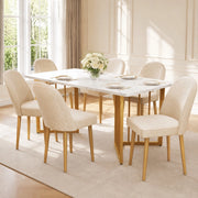 SEDIA da pranzo in velluto beige 45,5x62x87,5 cm con gambe in metallo