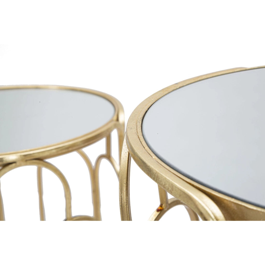 Set di Tavolini VKH555, Oro, Metallo, 36,5x36,5x70 cm