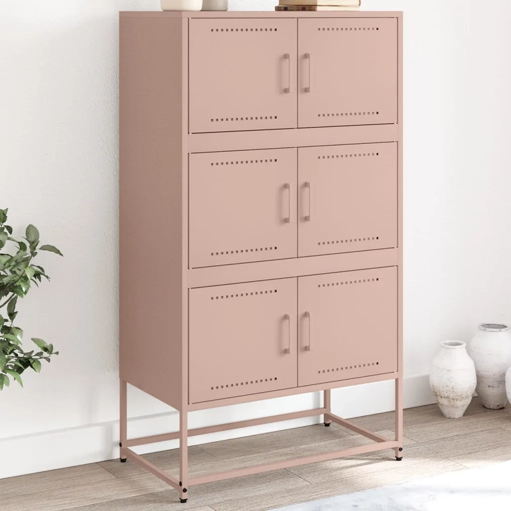 Credenza | Madia | Buffet da pranzo | Armadio da pranzo Rosa 68,5x38,5x123,5 in Acciaio