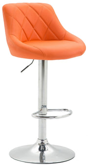 Sgabello Lazio in similpelle arancione,cromo