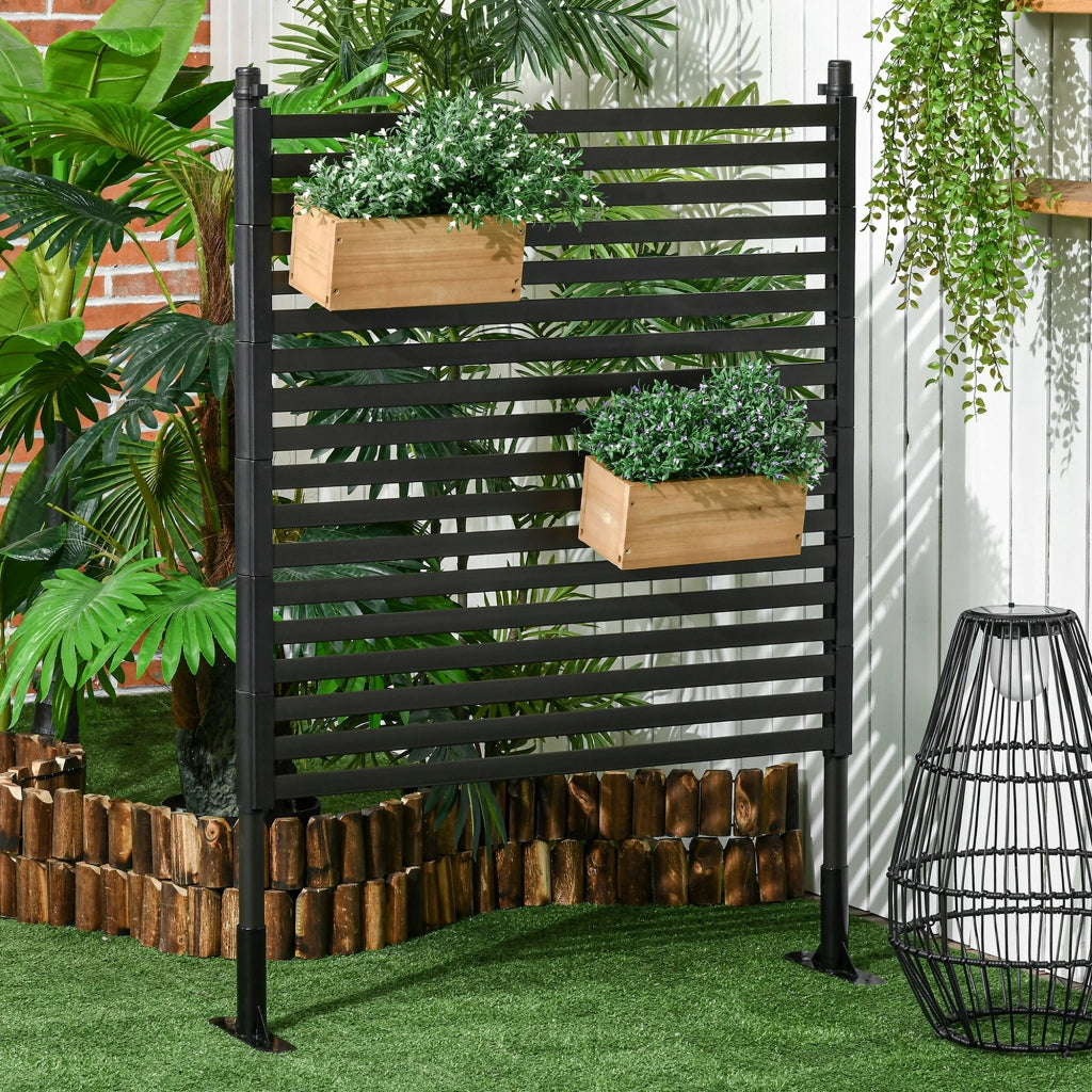 Pannello divisorio giardino metallo ¨C Zephmum ¨C Grigio 93x22x124 cm