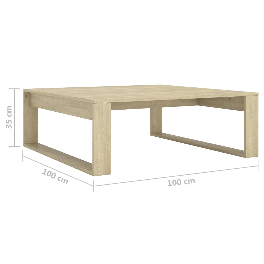Tavolino salotto | Tavolino da caff¨¨ | Tavolino da Soggiorno Rovere Sonoma 100x100x35cm Truciolato