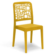 Sedia in polipropilene MEDEA, impilabile, resistente ai raggi UV, design moderno, ideale per sala da pranzo, cucina, sala d’attesa, bar, ristoranti o giardino, colore Senape