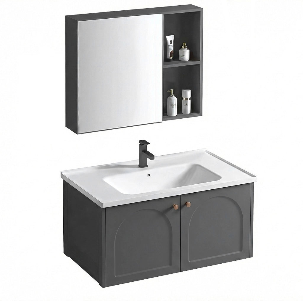 Set Di Mobili Da Bagno Con Lavabo Denver 80cm Grey
