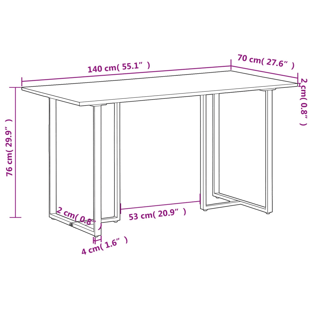 Tavolo da Pranzo 140 cm in Legno Massello di Recupero 320692