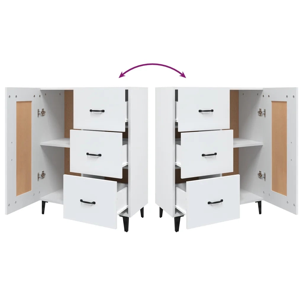 Credenza-Buffet-Armadio da cucina Bianca 69,5x34x90 cm in Legno Multistrato 439202