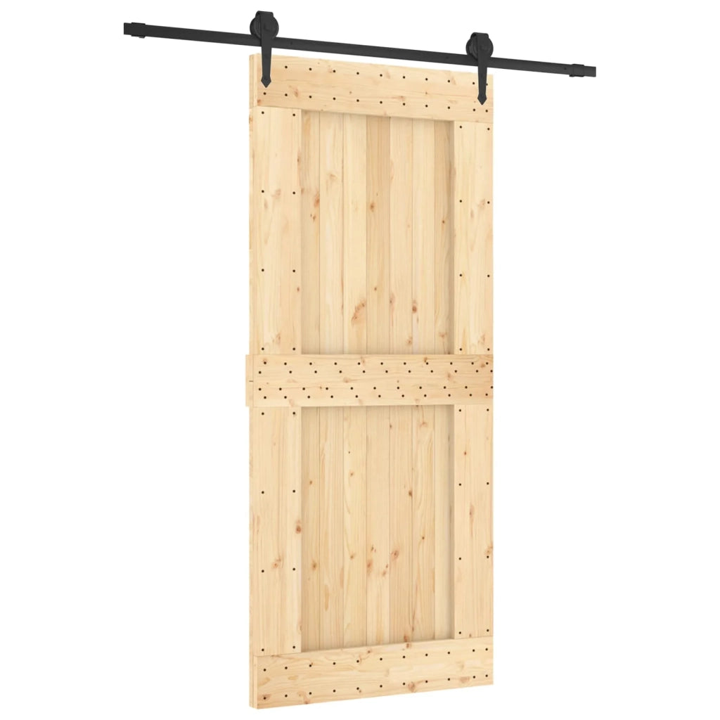 Porta scorrevole Naturale e Nero 90 x 210 cm 3445128