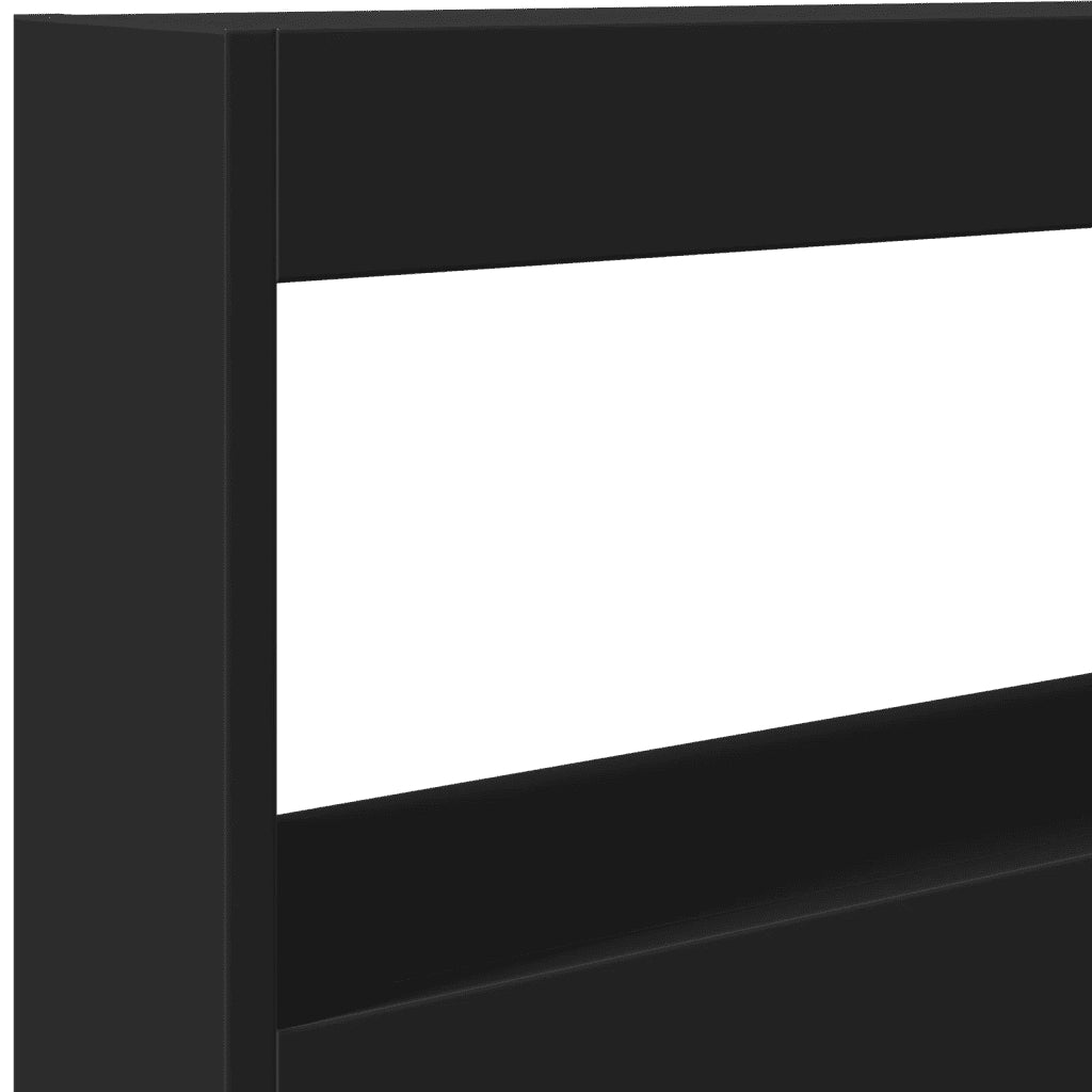 Testiera con Contenitore a LED Nera 100x17x102 cm