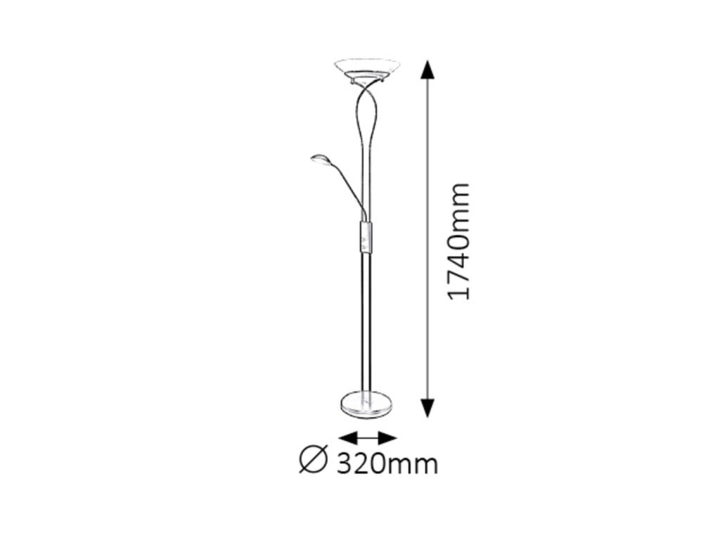 Lampada da terra Rabalux Gamma Trend 4554 3 luci nera