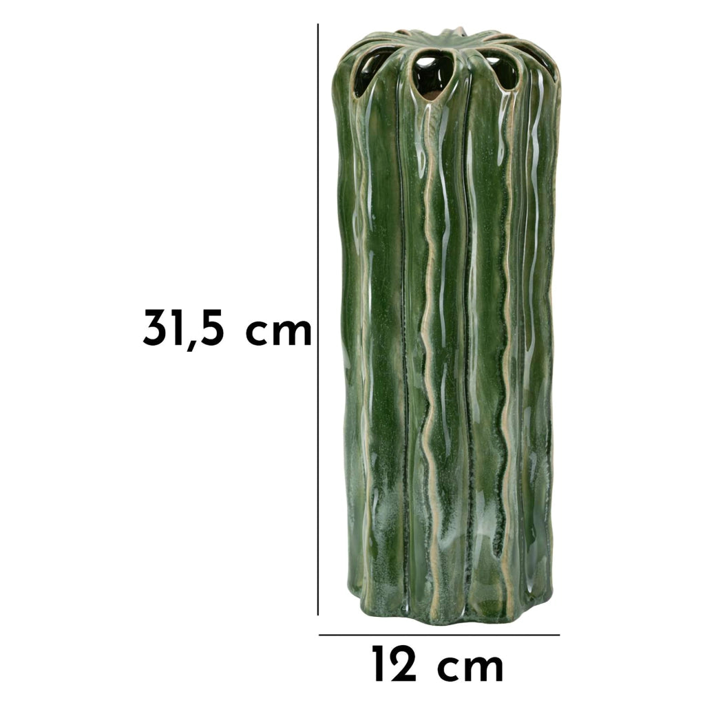 Baseva, Vaso Disegno con Cactus, Verde